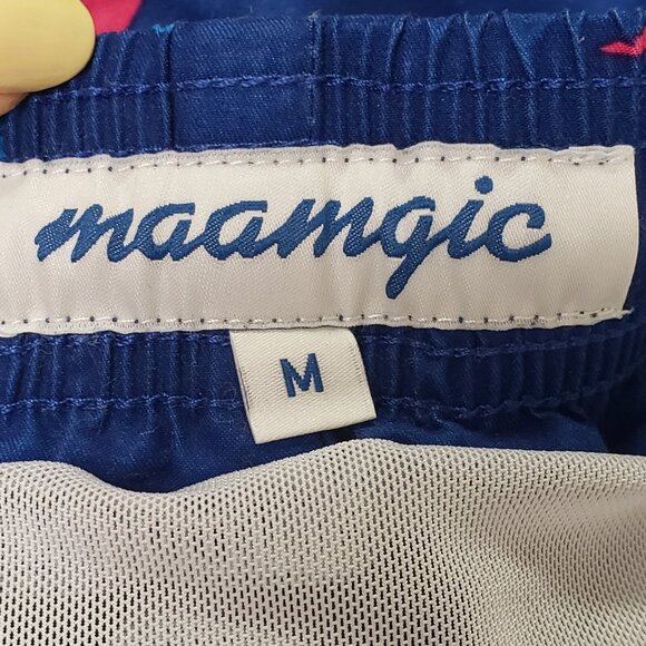 Maamgic Mens Shark Swim Trunks Size M Blue Vacation Beach Travel Cruise - Picture 4 of 11